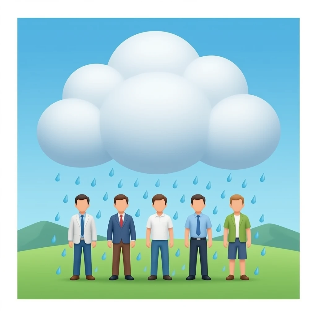 cloud raining many men emoji