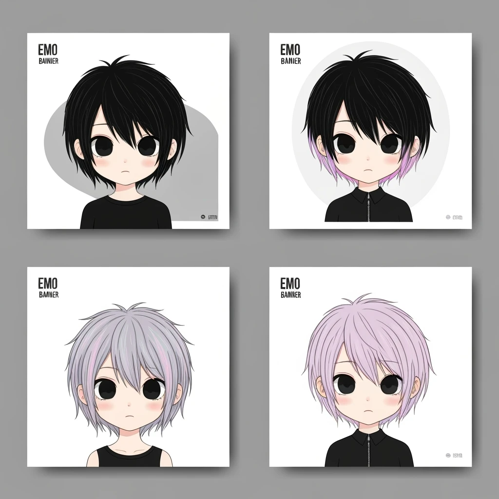 emo banner, cute, expressive, minimal, variation 4 emoji