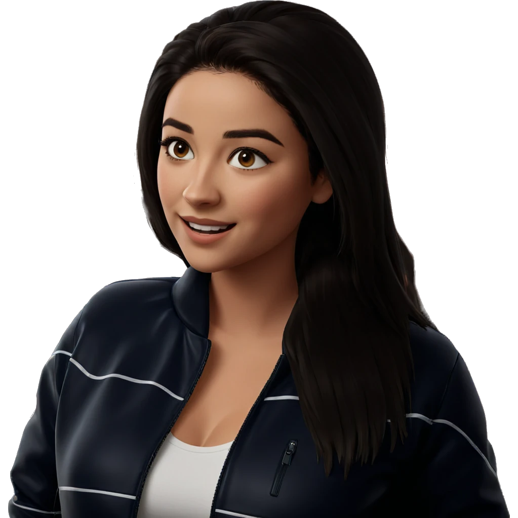 smiling girl in jacket emoji