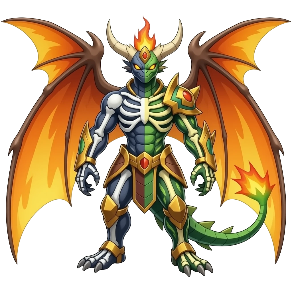 Gabite-Genesect-Flamedramon-Marowak-ExVeemon-Fakémon-hybrid emoji