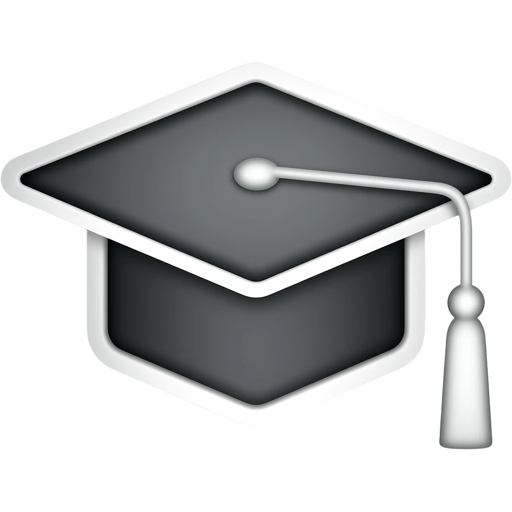 make a white outline of a grad cap emoji