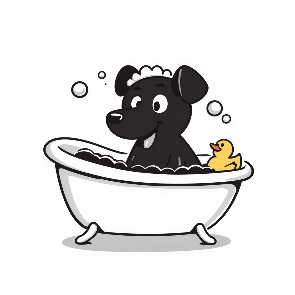 a dog taking a bath emoji
