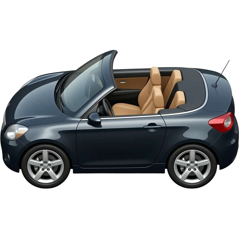 Black convertible sideways top down emoji