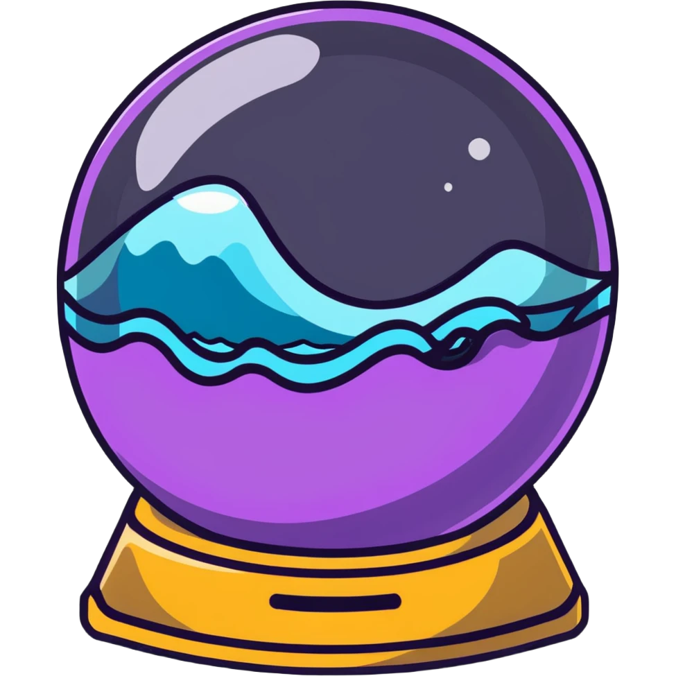  Crystal ball with wave emoji
