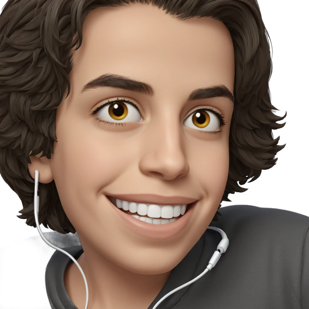 smiling boy with earphones emoji