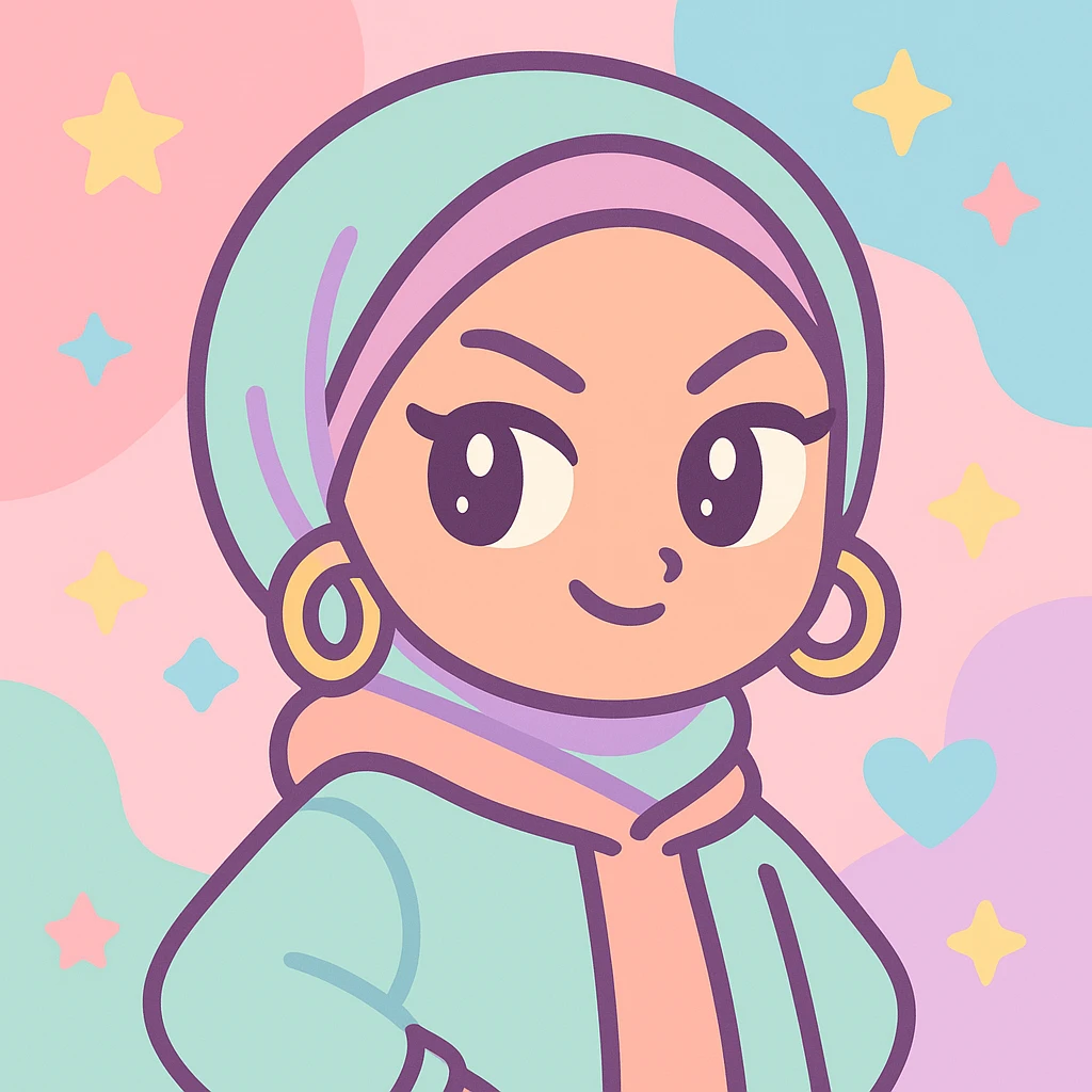 baddie hijabi, sassy expression, hoop earrings, winged eyeliner, streetwear, fashionable hijab, urban vibe, colorful background emoji