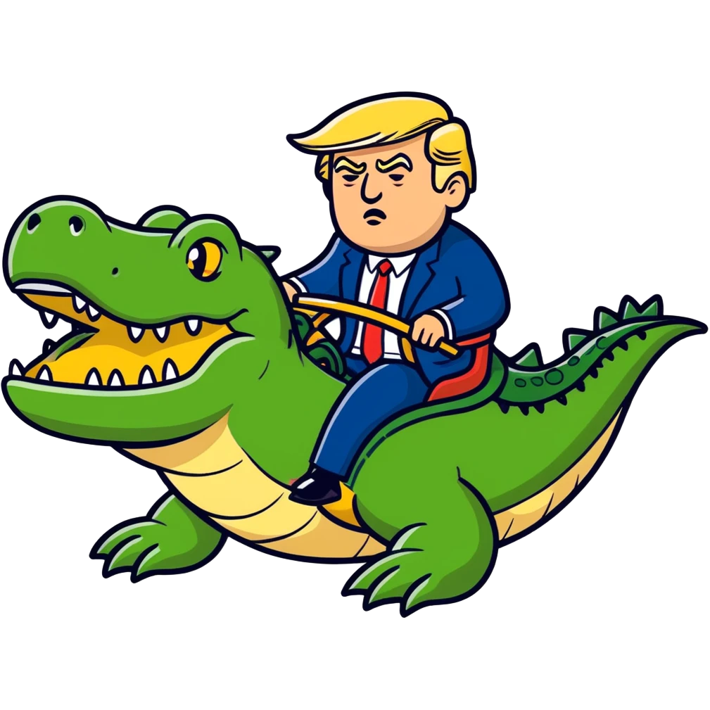 Trump riding gator emoji