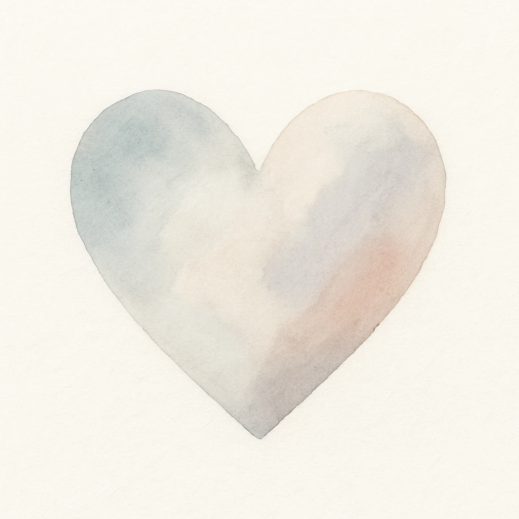 heart symbol representing the concept of love, watercolor art style emoji