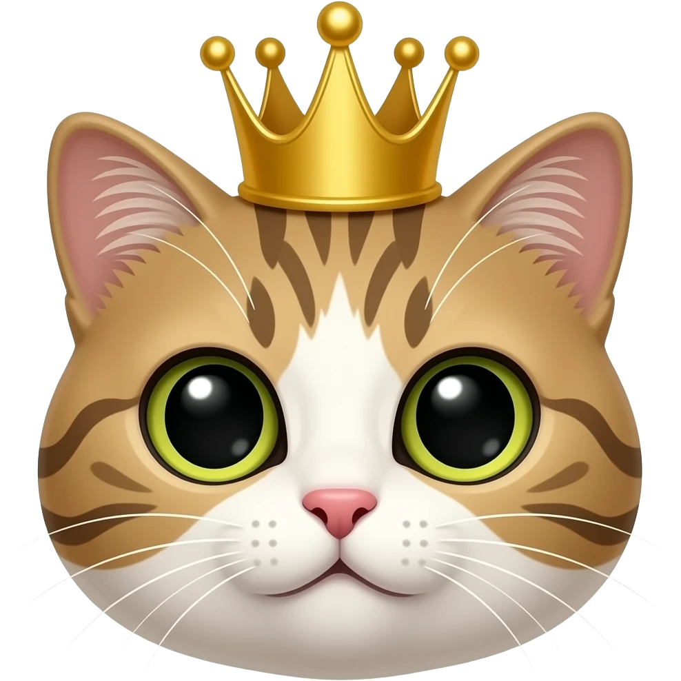 cat wearing crown just the face emoji