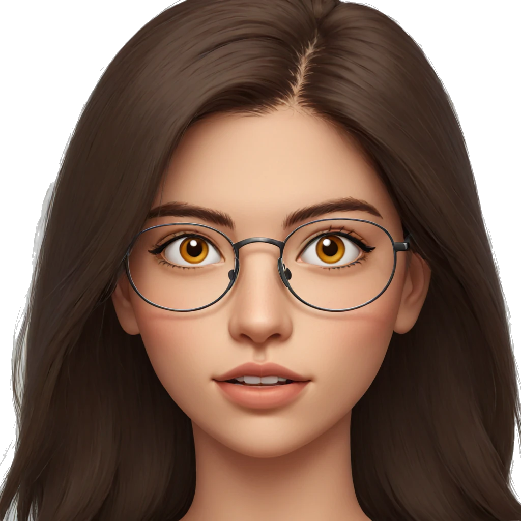 girl with glasses portrait emoji