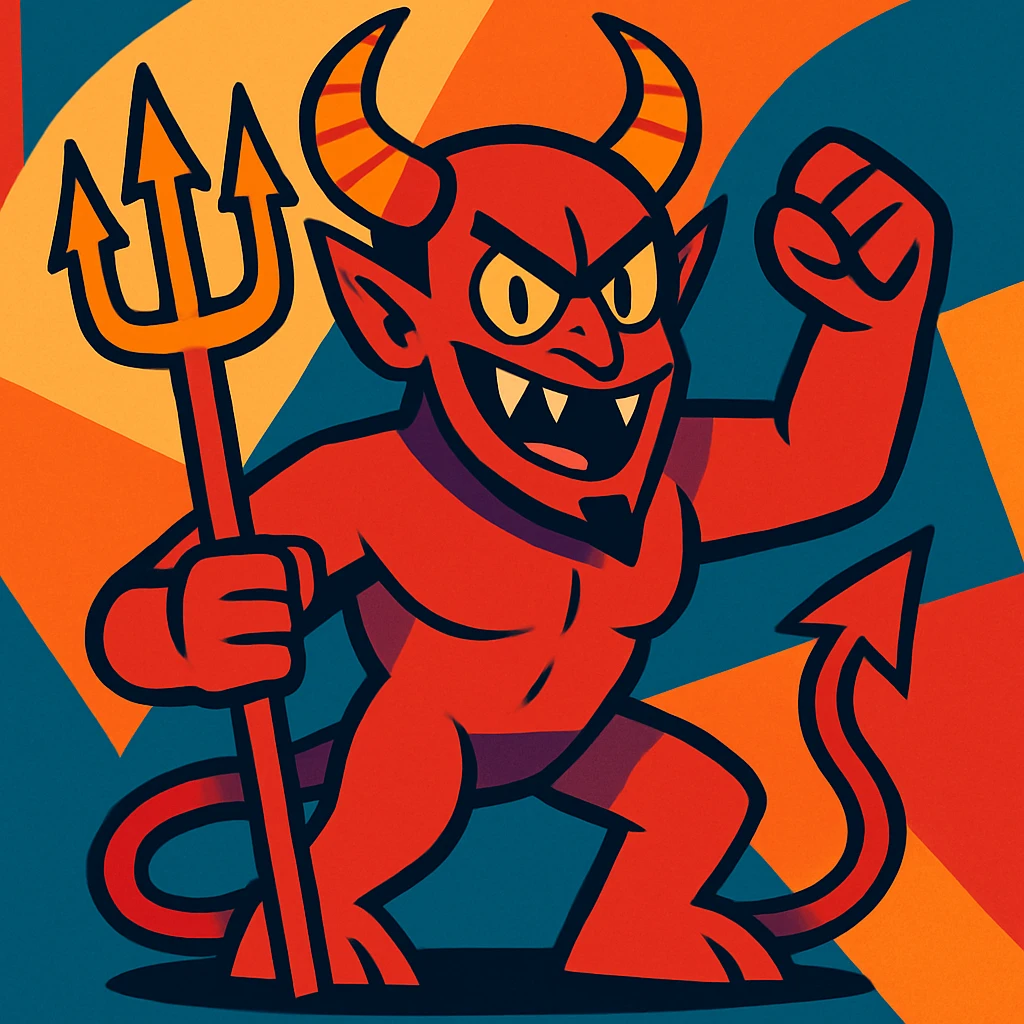 demon, vibrant cartoon style emoji