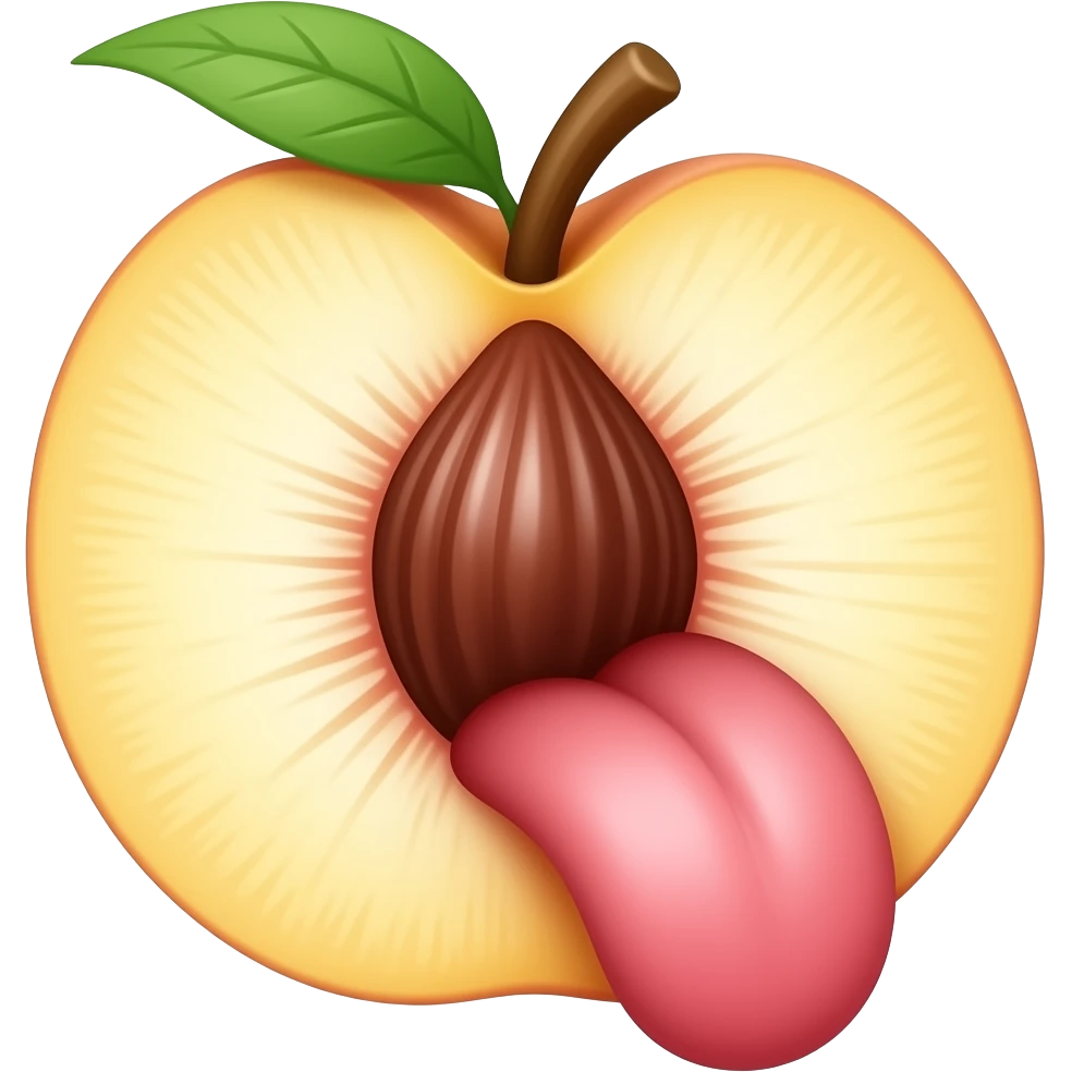 Sexual wet peach with tongue 👅 emoji