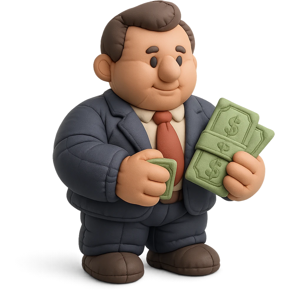 business man with money in his hands emoji