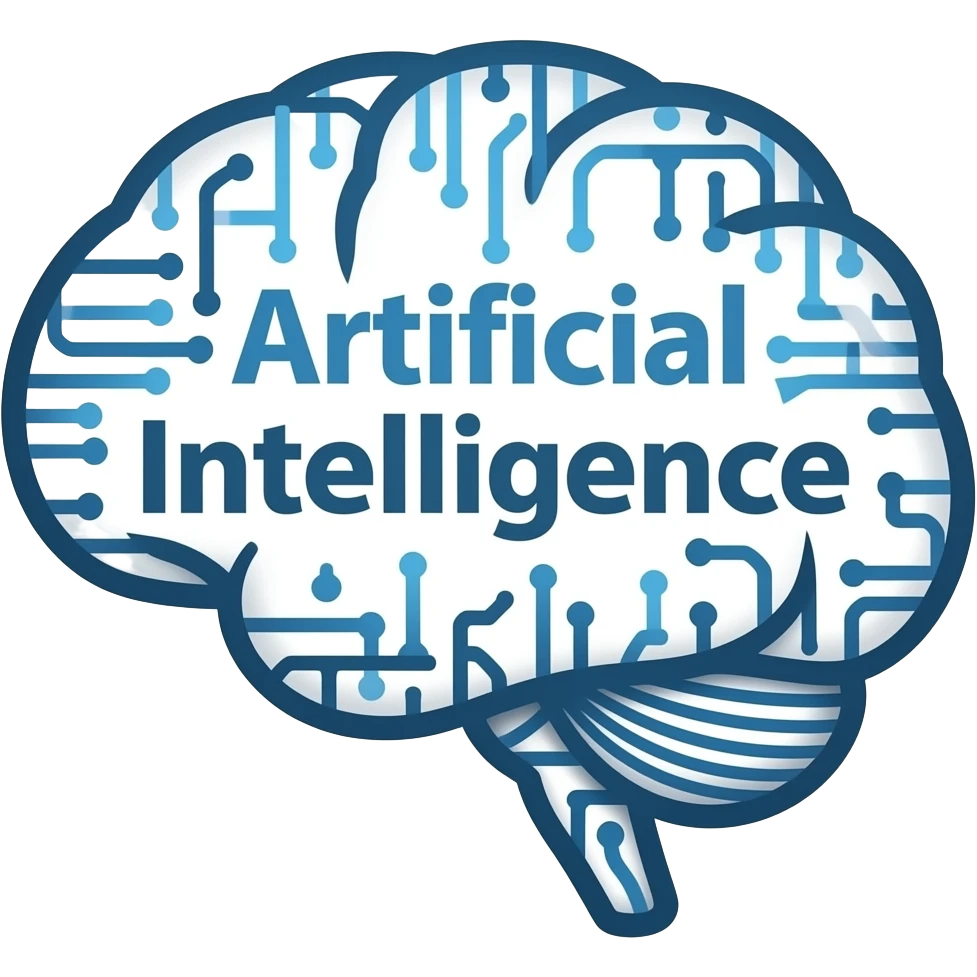 LOGO BRAIN ARTIFICIAL INTELLIGENCE WITHE with code to insert in latex file emoji