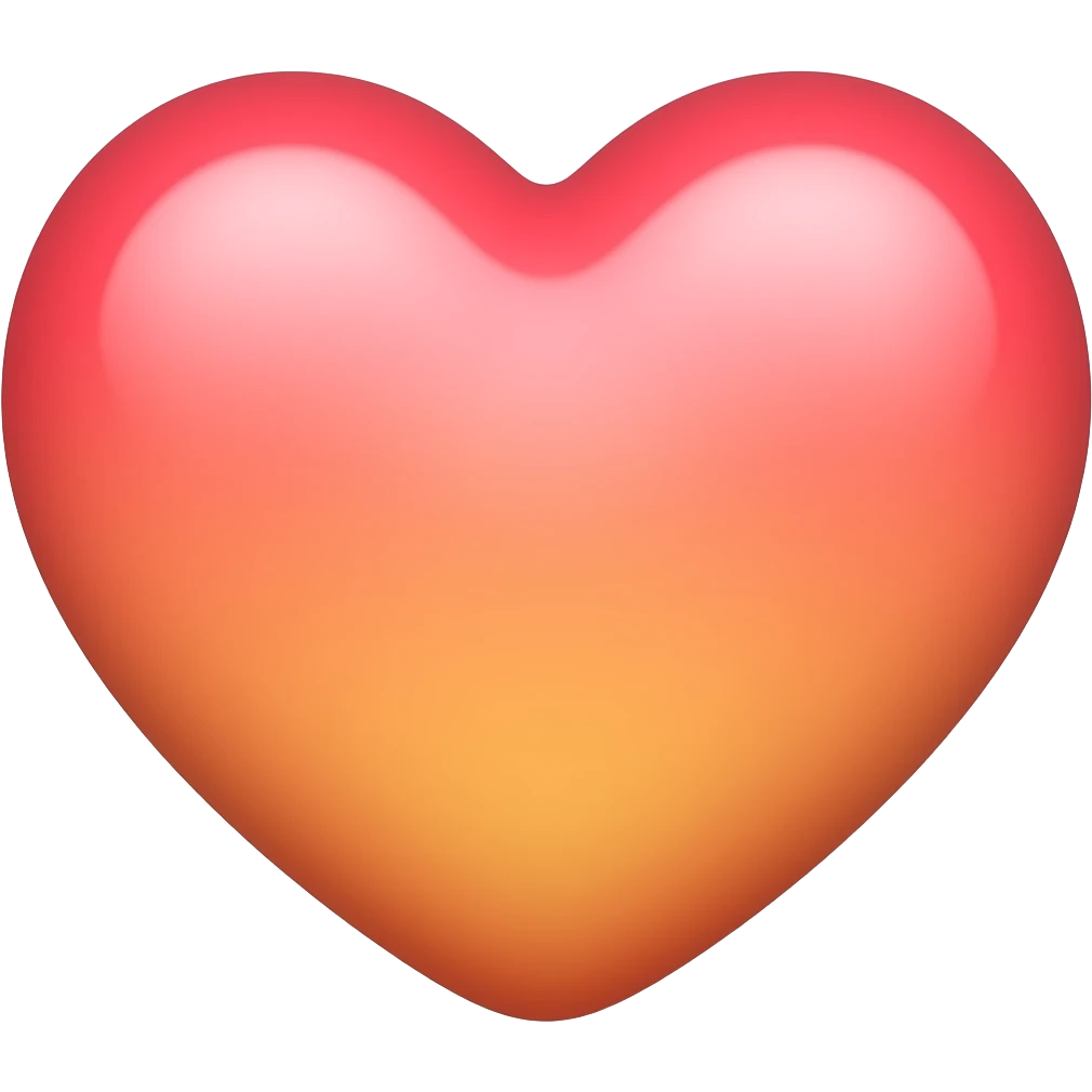 Pastel red-to-orange-gradient heart emoji