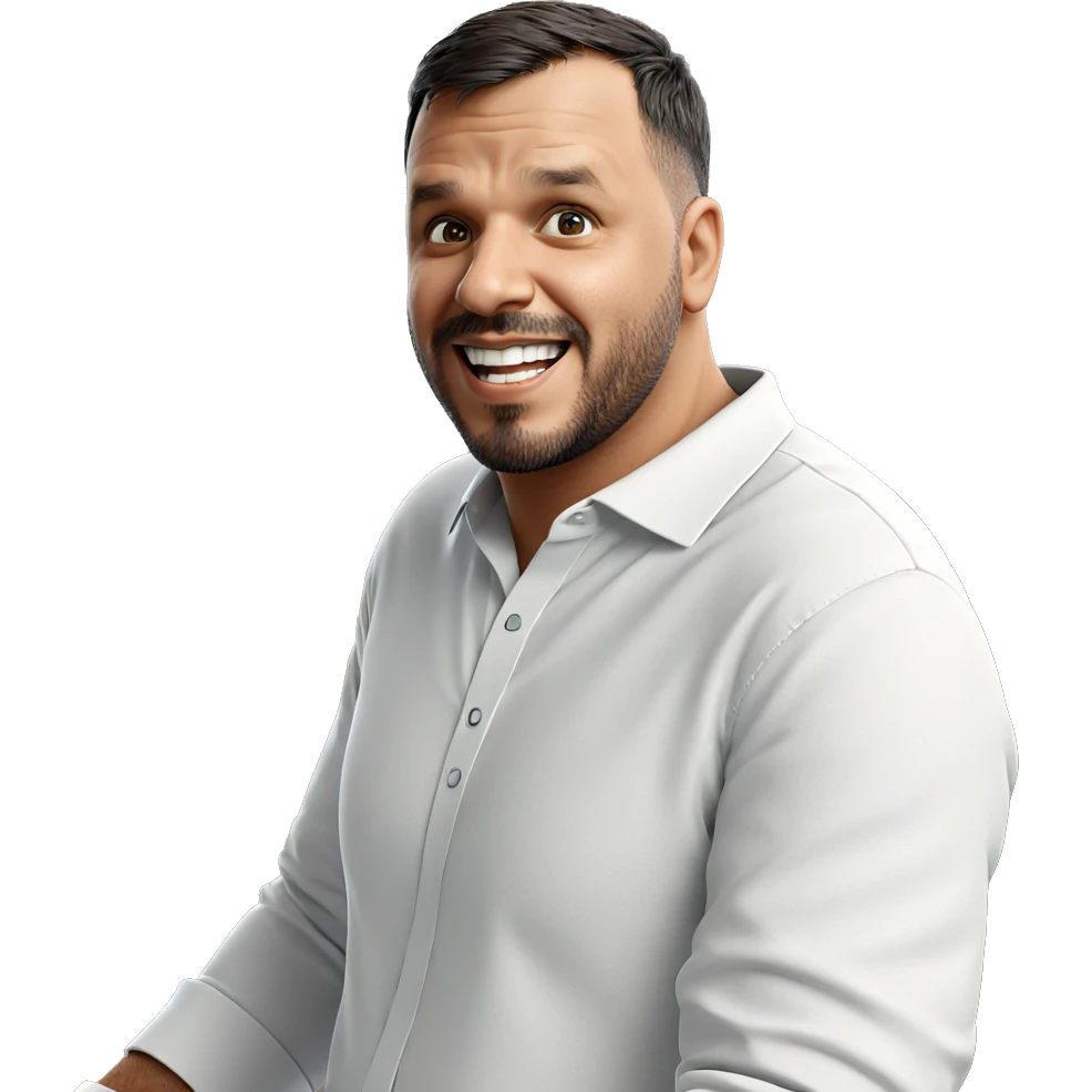 smiling man in white shirt emoji