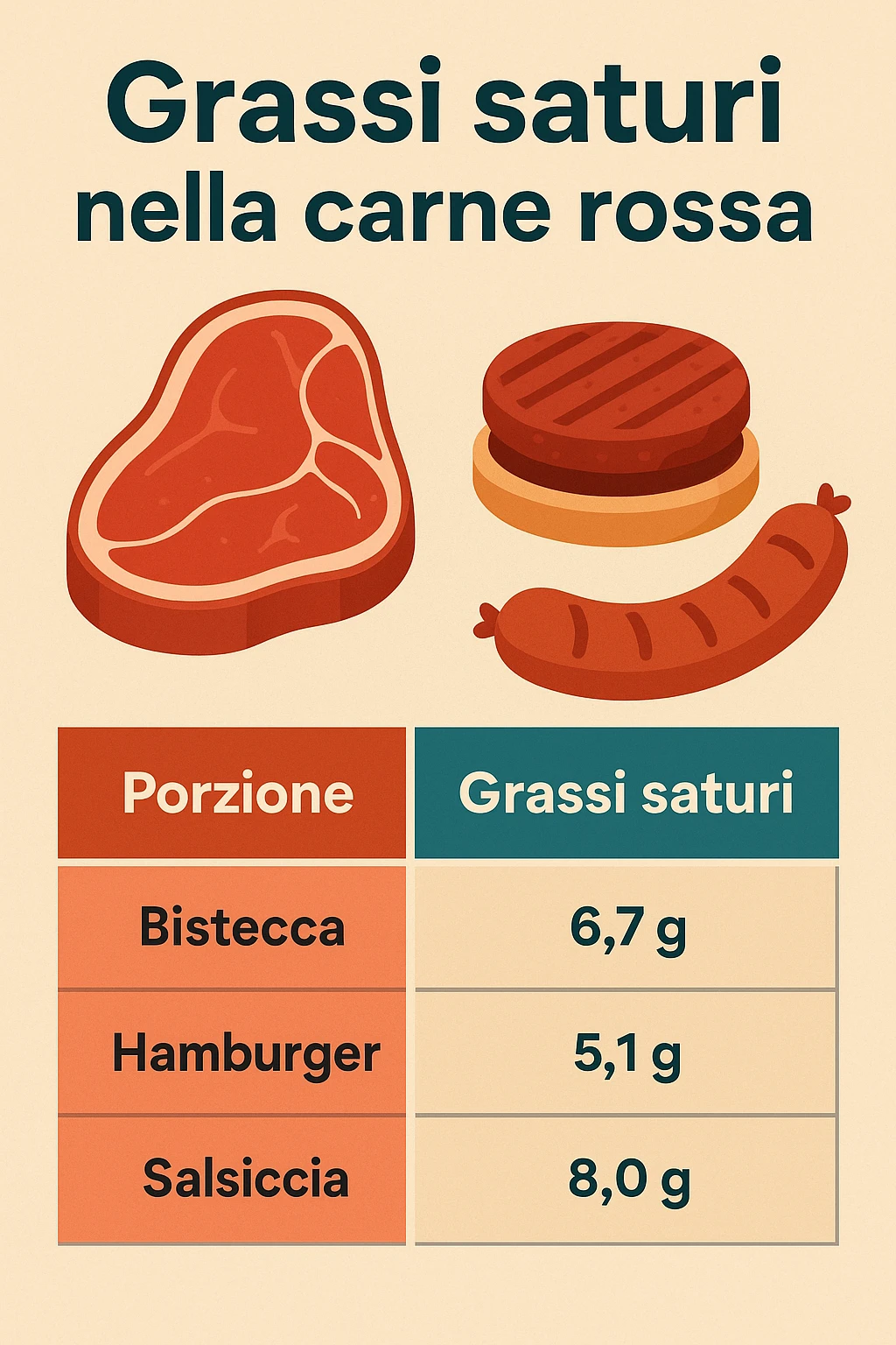 grassi saturi carne rossa in italiano emoji
