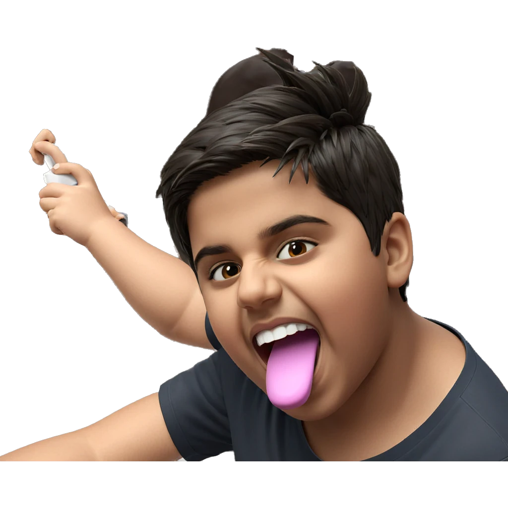 playful boy with cup emoji