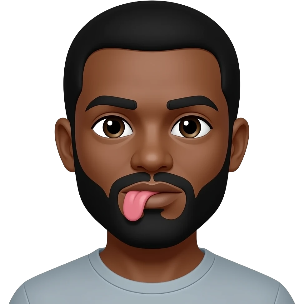 Drooling black man emoji