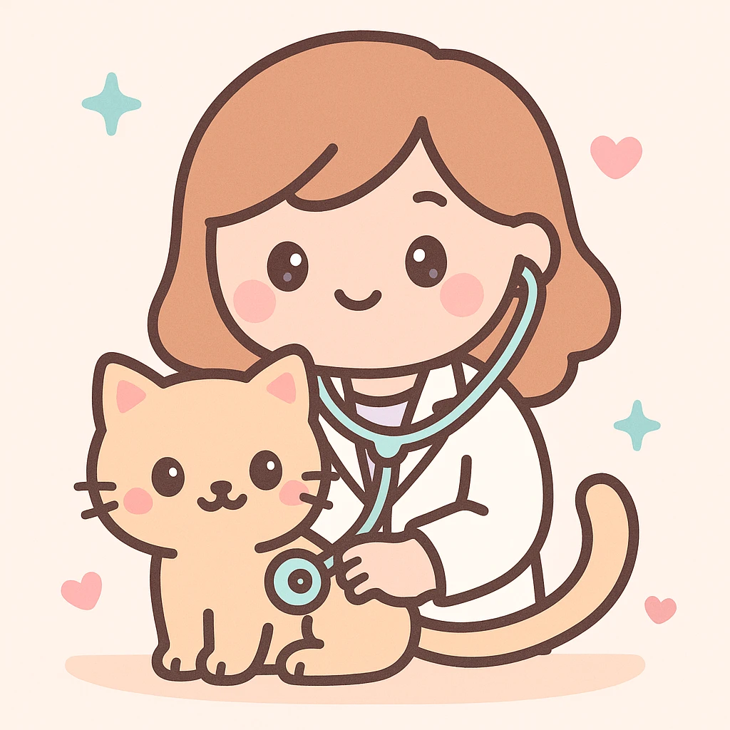 veterinarian examining a cat emoji