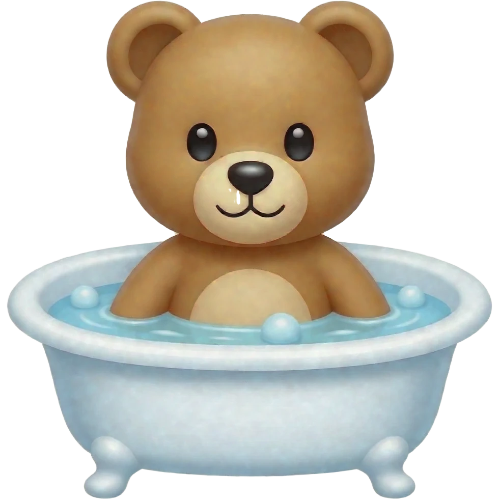 teddy bear sitting in the bath emoji