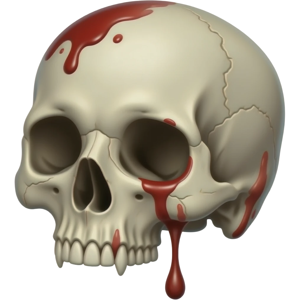 I want a skull emoji bleeding so bad but also smiling creepily with its head slanted emoji