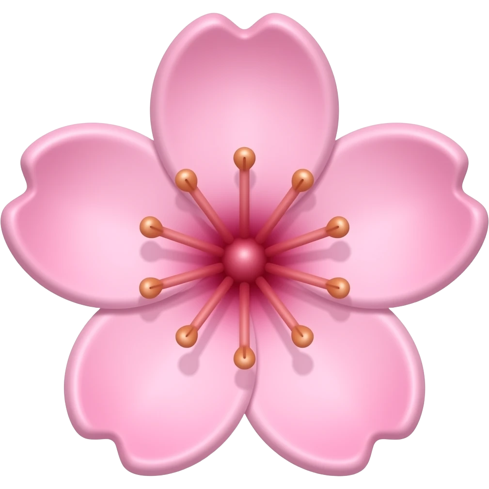 нарисуй цветы черешни с лоском и объёмом с насыщенным цветом emoji