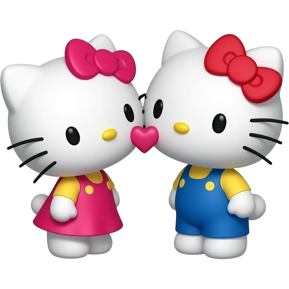 헬로키티랑 남자헬로키티 커플 볼뽀뽀 emoji