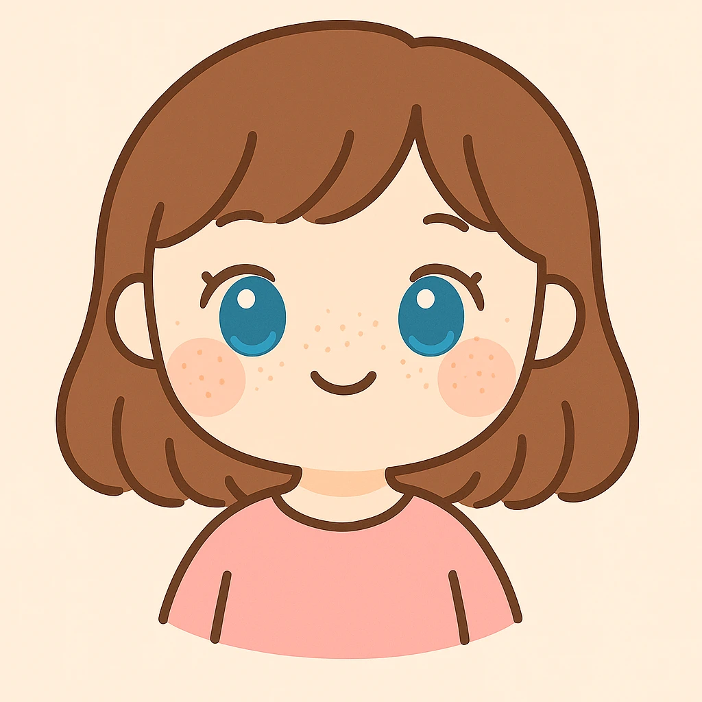 Add cute freckles to her cheeks, keeping the kawaii style. emoji