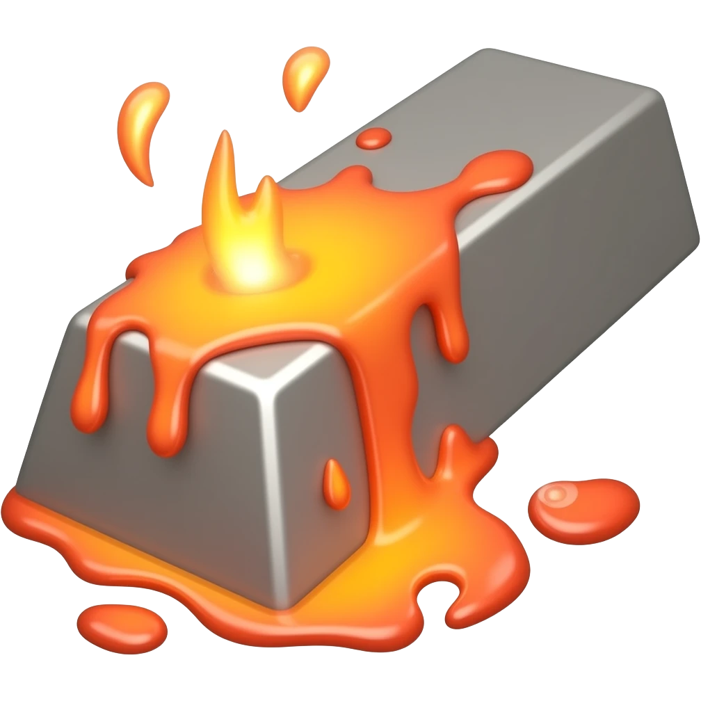 Simple red hot melting meta bar and rod emoji