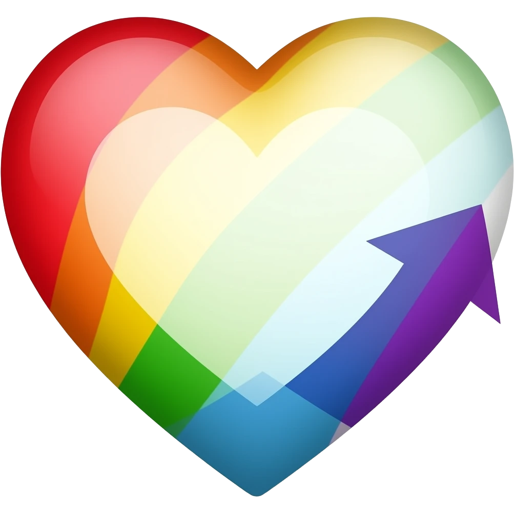 Progress heart red, orange, yellow, green, blue, violet, white, pink, light blue, brown, black emoji