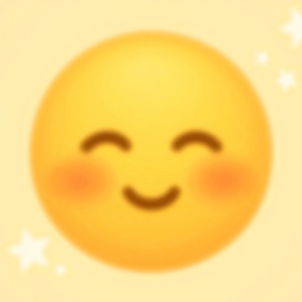 cute emoji, smiling with closed eyes, chubby cheeks emoji