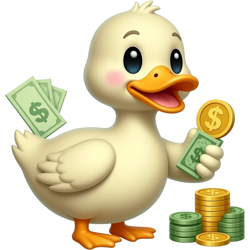 Duck with money emoji