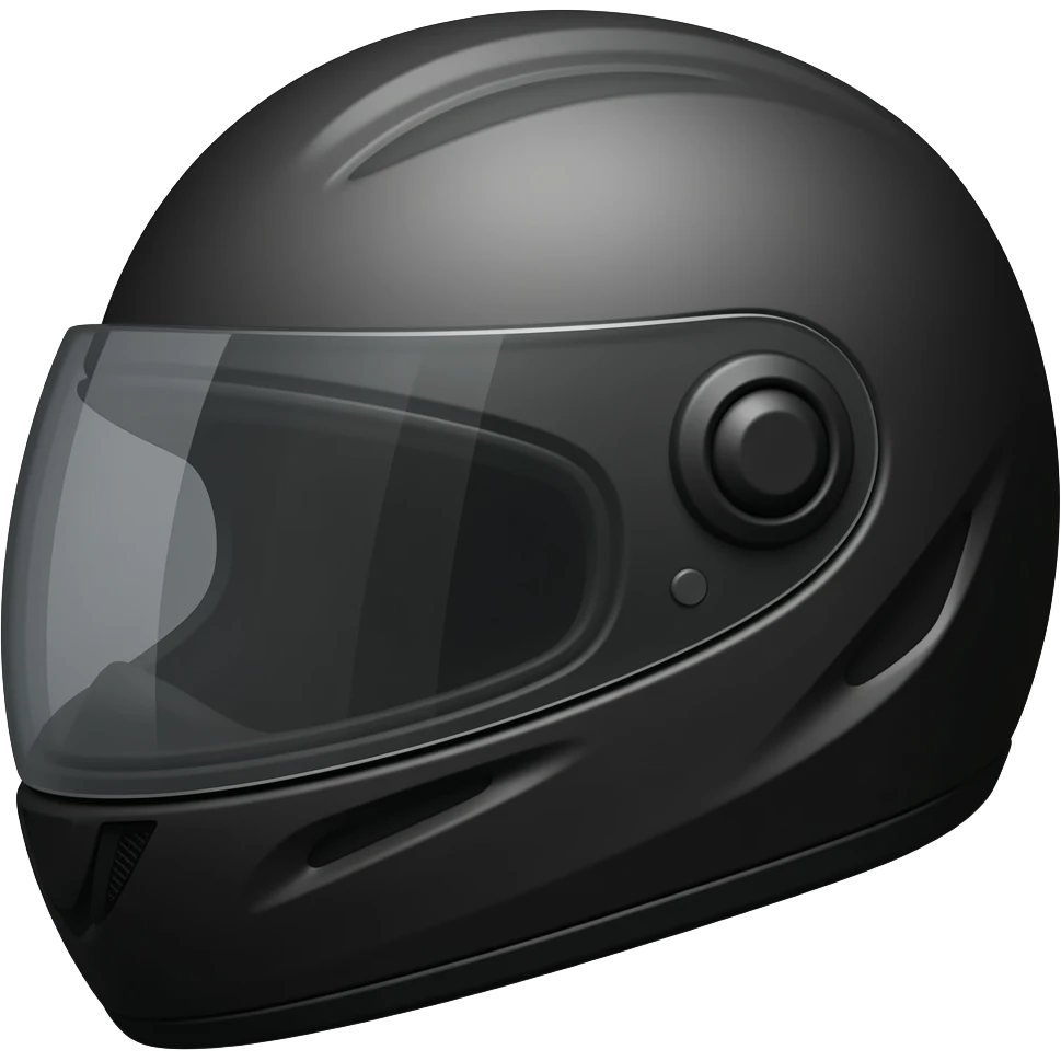Casco completamente negro, con visera tintada de negro emoji