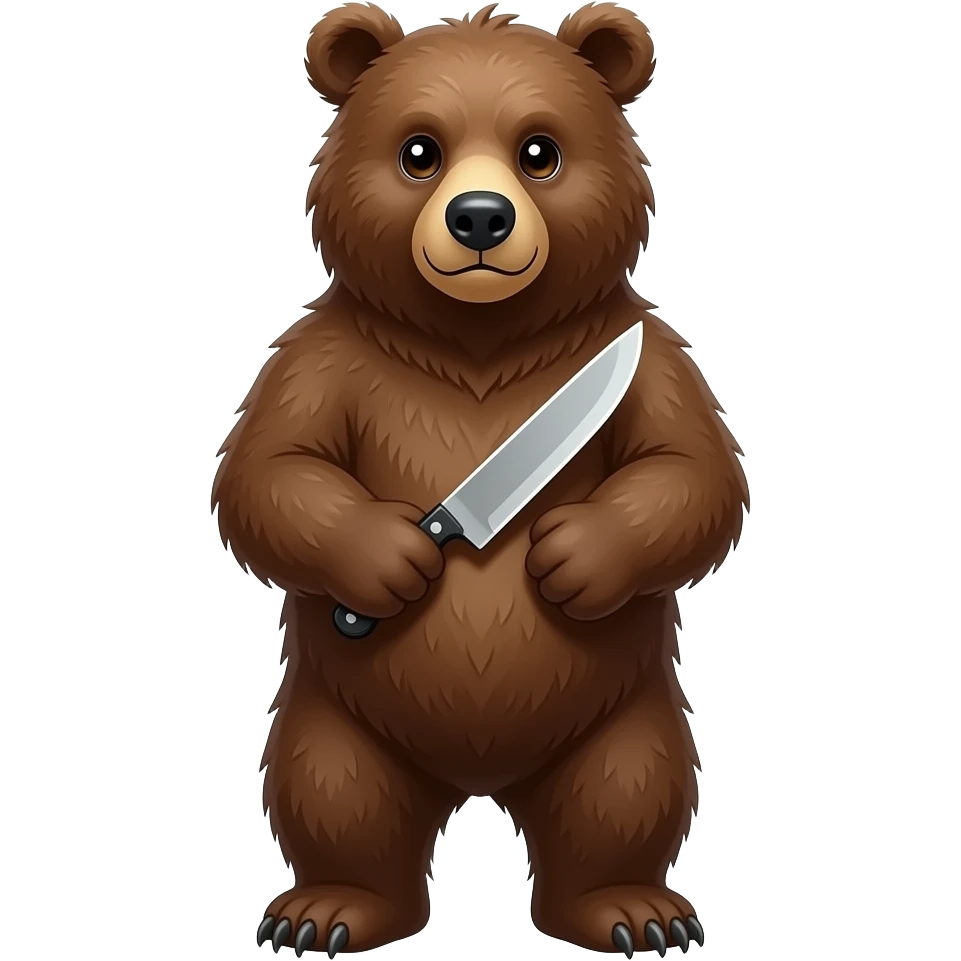 bear holding a knife wrong emoji