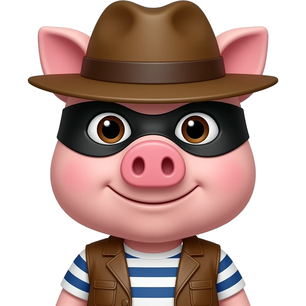 свиня бандитка в образі людиноподібнох emoji