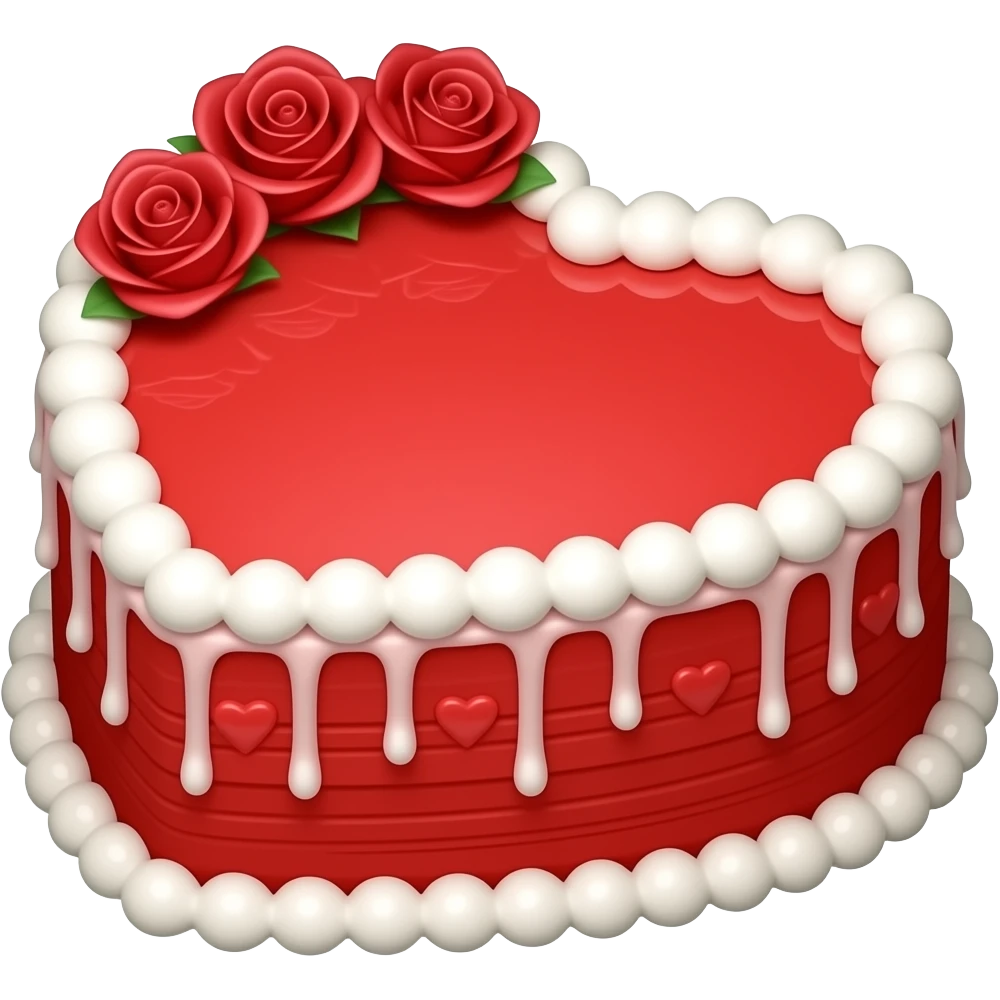 red valentines day cake emoji