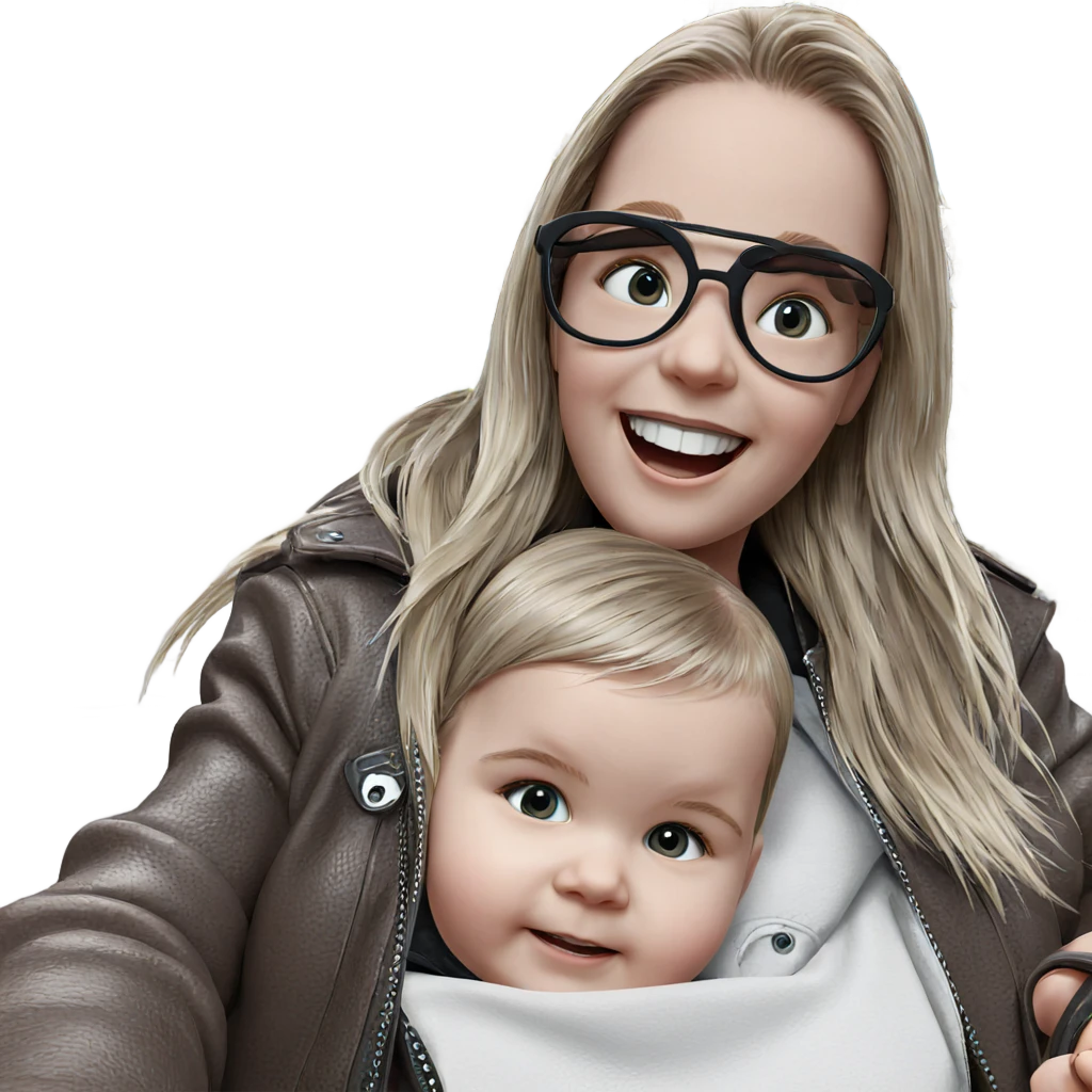 smiling girl in leather jacket emoji