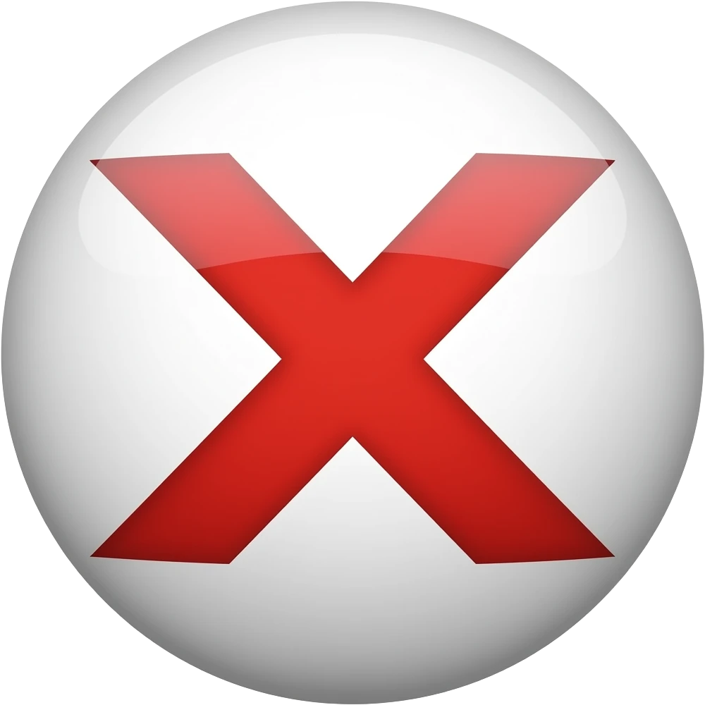 wrong mark inside white round emoji