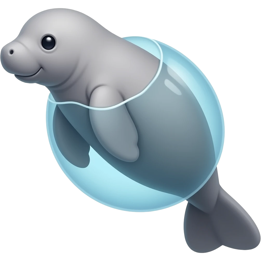 Newborn manatee in a womb emoji