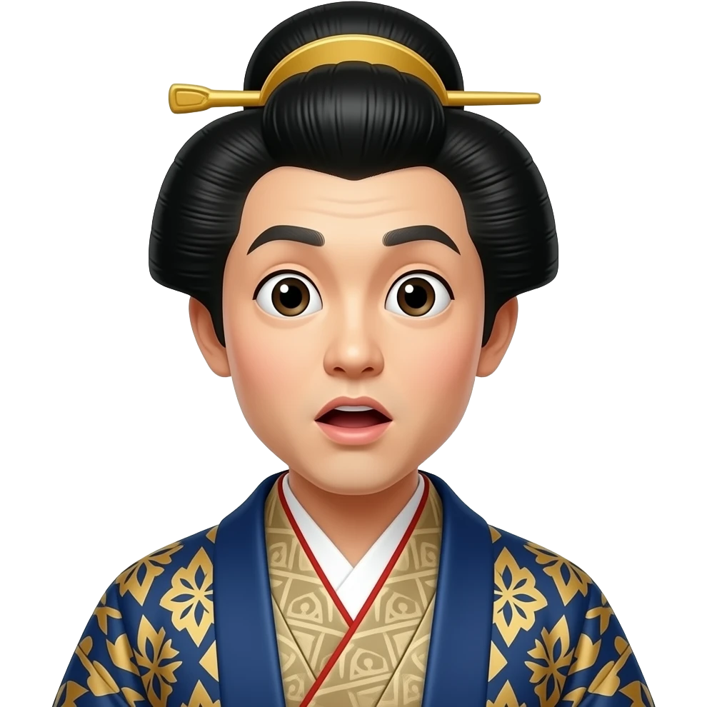 Surprised Japanese in national costumes emoji