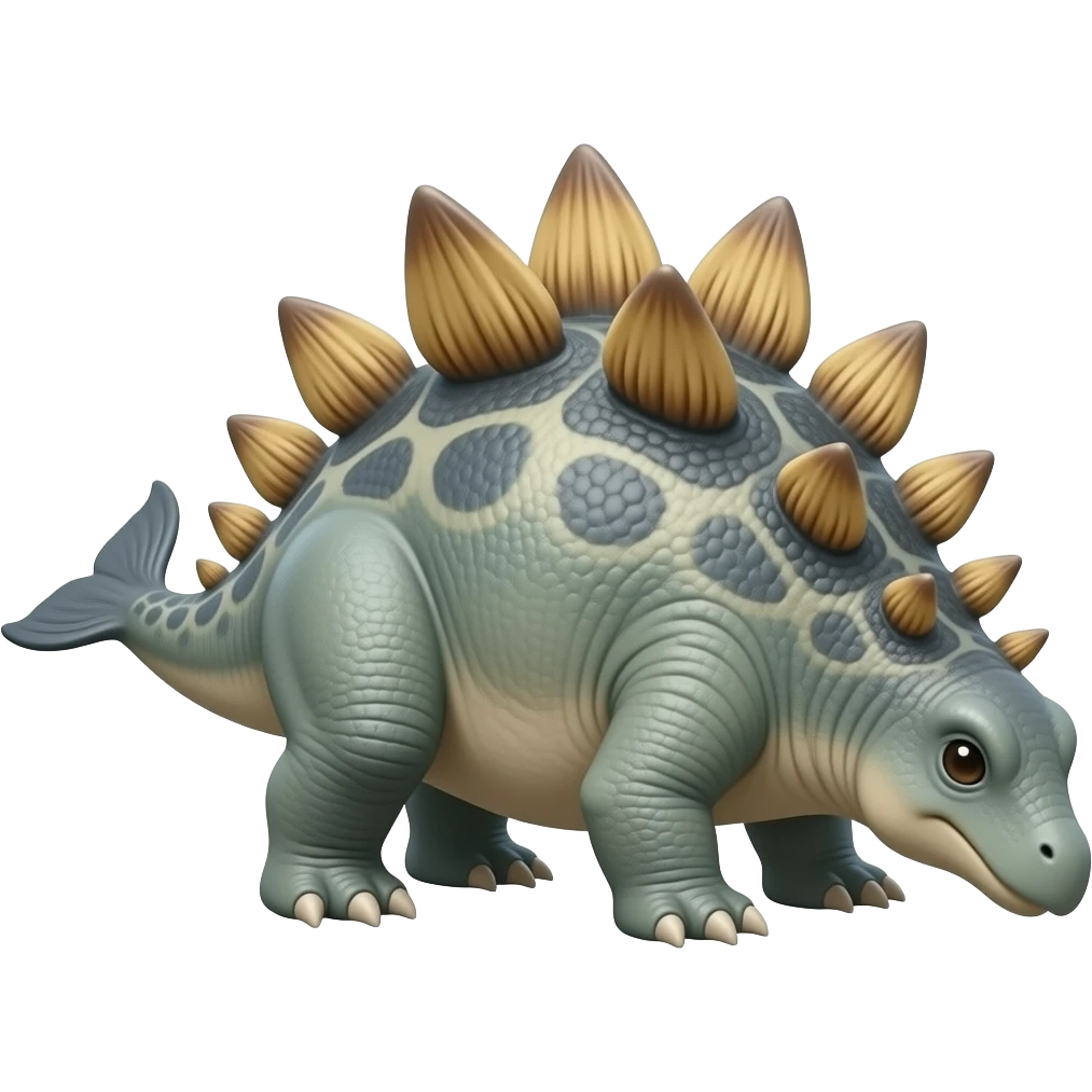 Stegosaurus with dolphin tail emoji