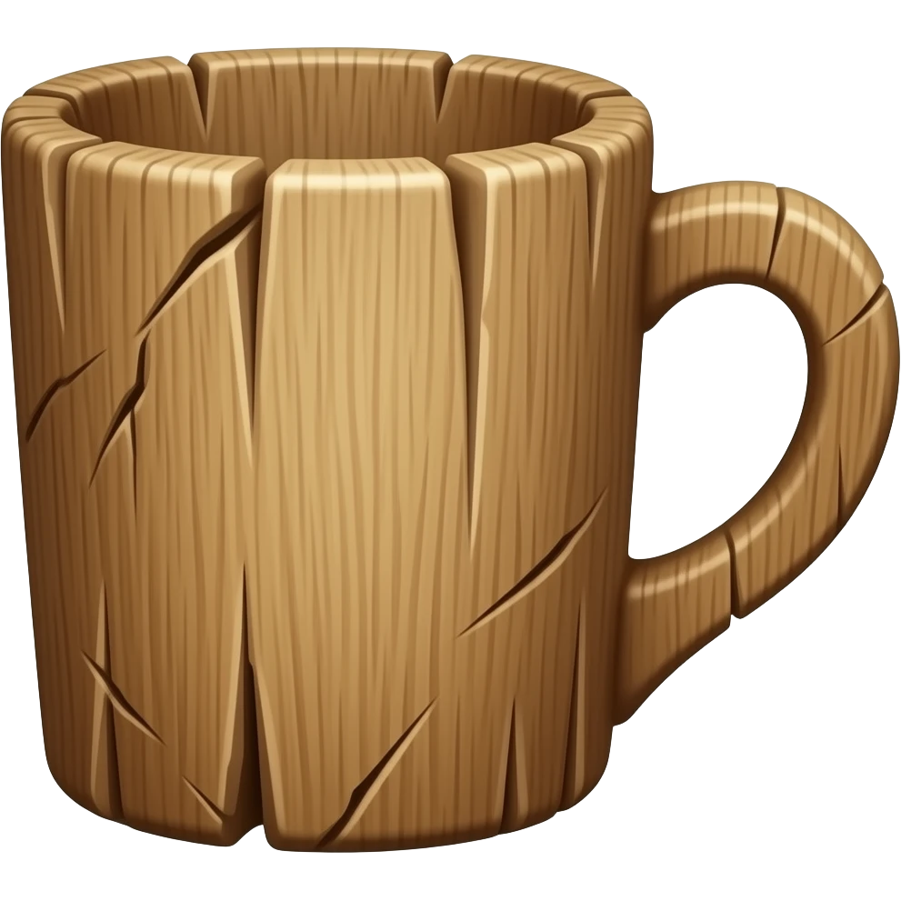 wooden old cup with handle emoji