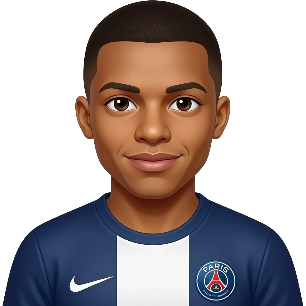 Realistic 26 year old Mbappe in france emoji
