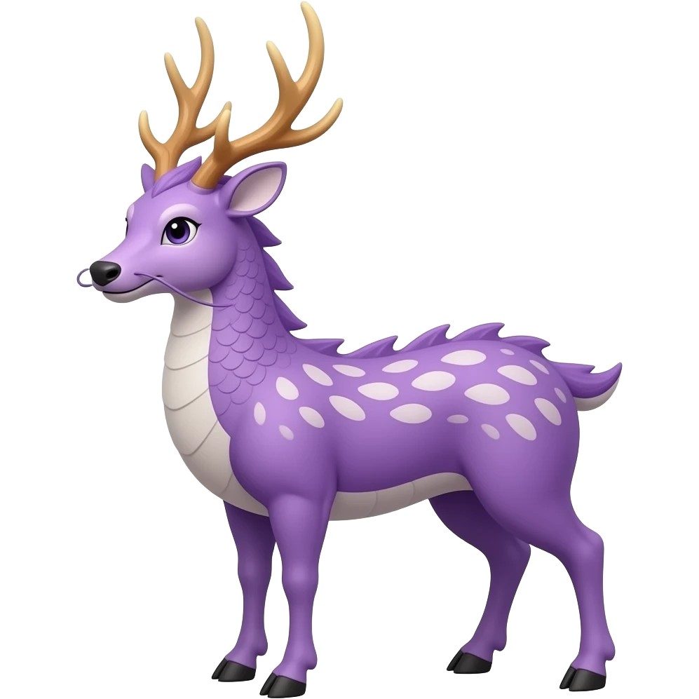 Purple Chinese dragon deer hybrid emoji