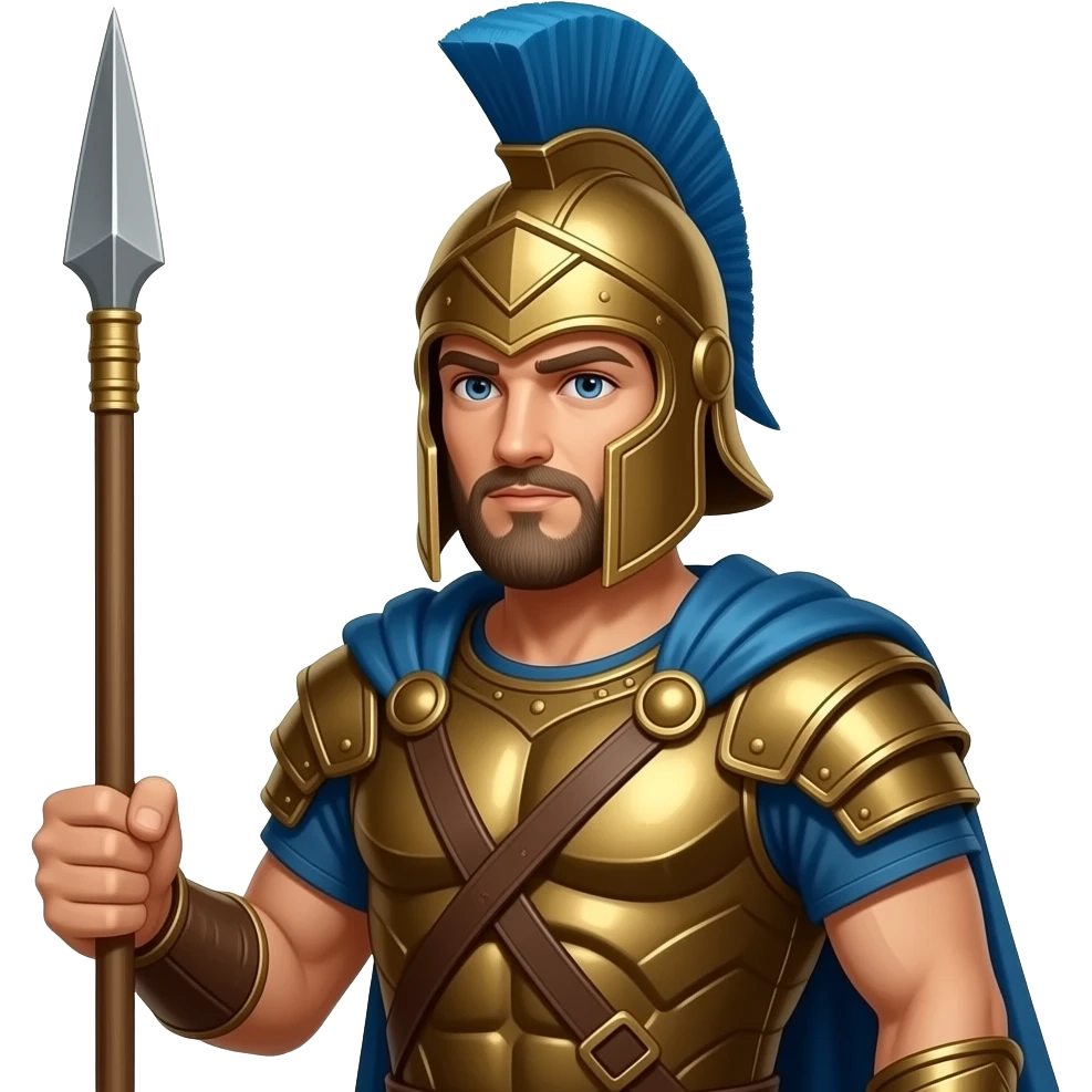 atlantis man holding spear weapon closeup emoji