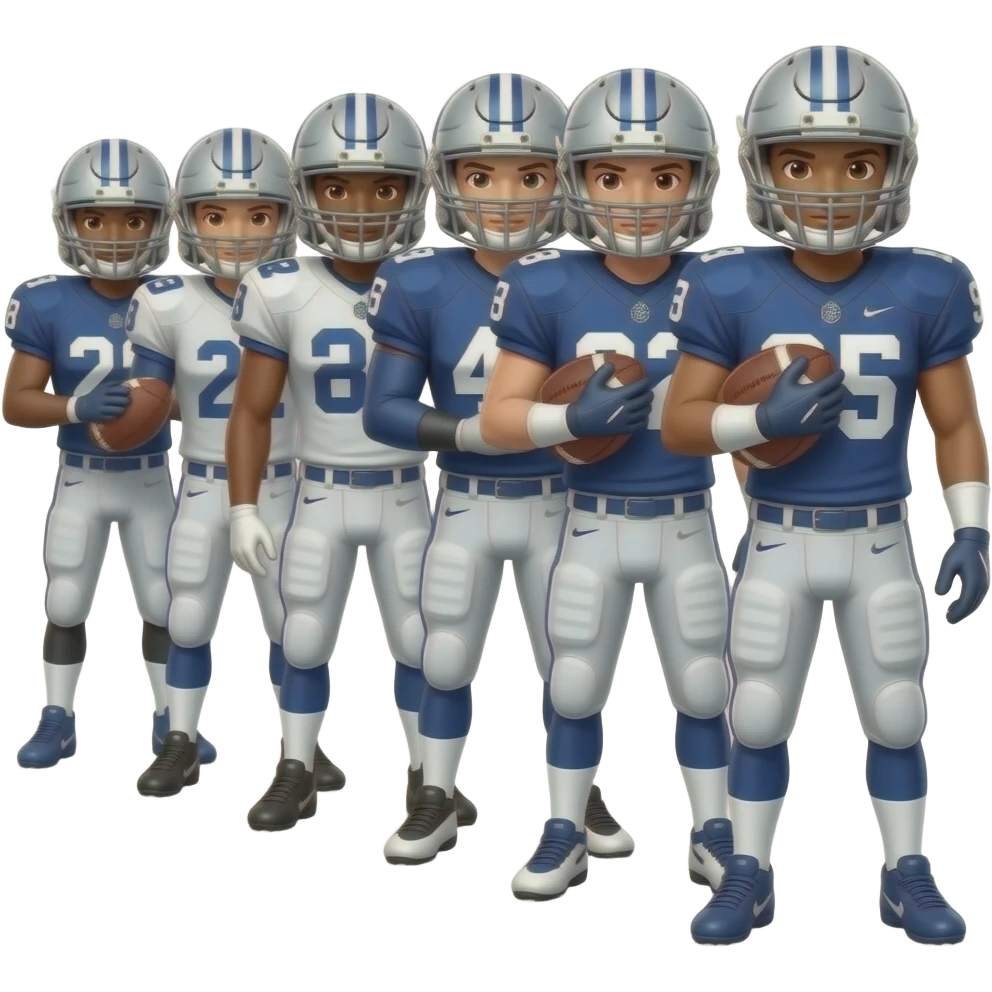 football players lined up emoji