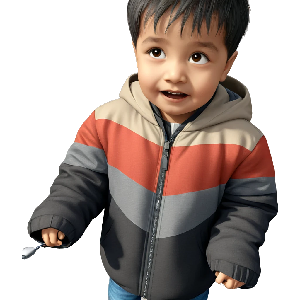 child on road with vehicle emoji