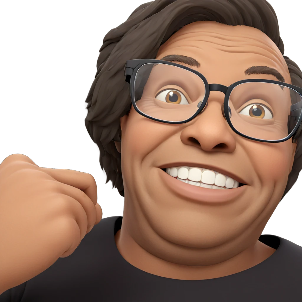 old man with glasses smiling emoji