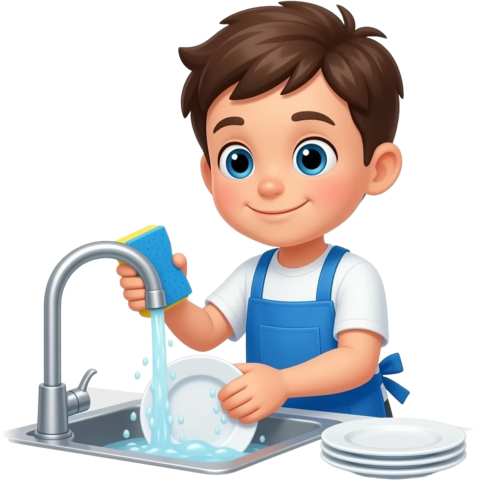 boy washing dishes emoji